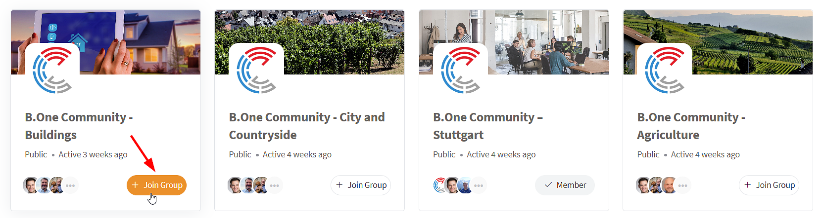 B.One Community: Join a public Community as a member