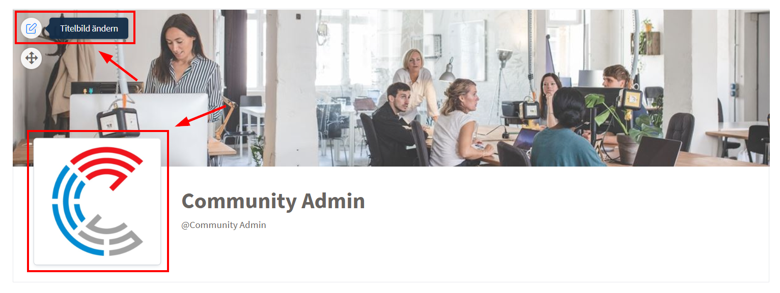 Überblick B.One Community - Profilbild & Titelbild ändern